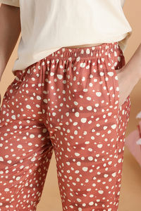 Zivame Dot & Doze Knit Cotton Pyjama Set - Raw Sienna — thumbnail 7